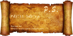 Páll Sára névjegykártya