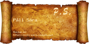Páll Sára névjegykártya